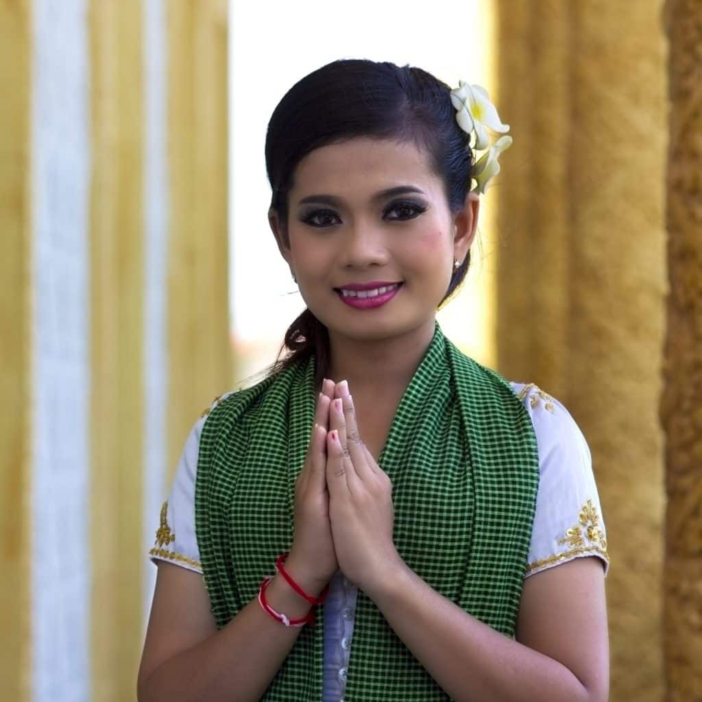 Welcome by Khmer Lady