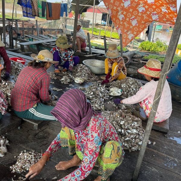 Village people make Fish paste as part of their daily life work
