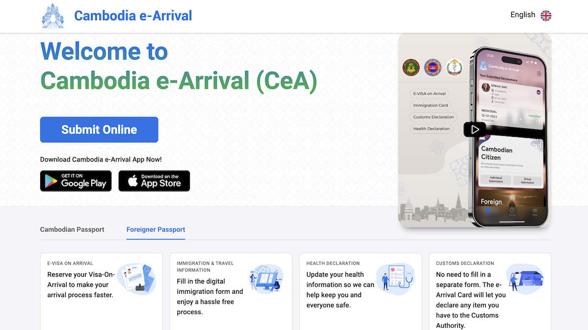 New Cambodia E-Arrival Card Process for Cambodian Citizens and Foreigners