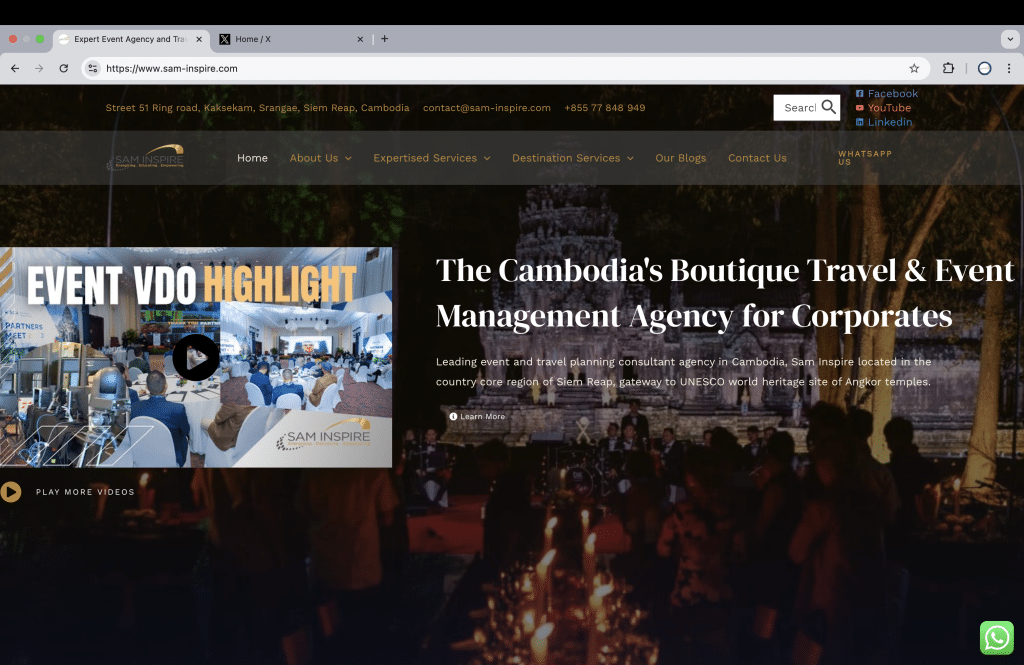 Website for event management company