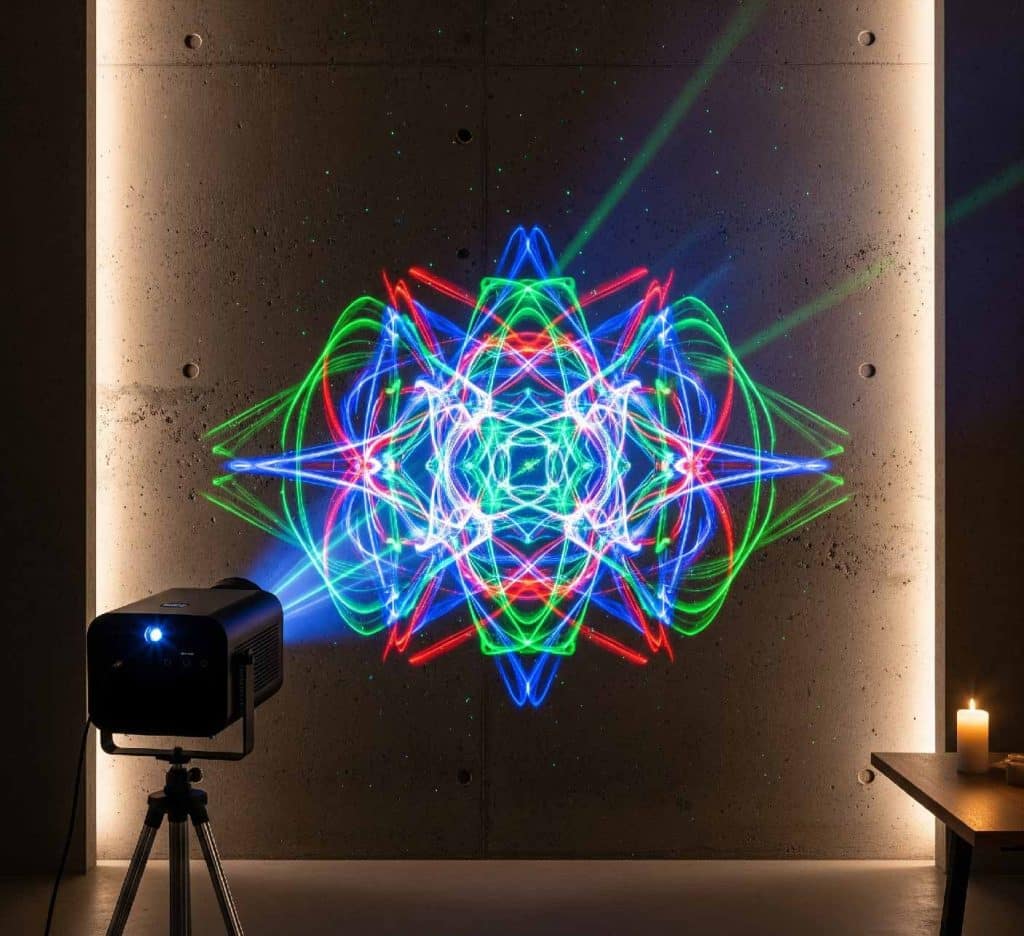 Laser Projector for event logo animation