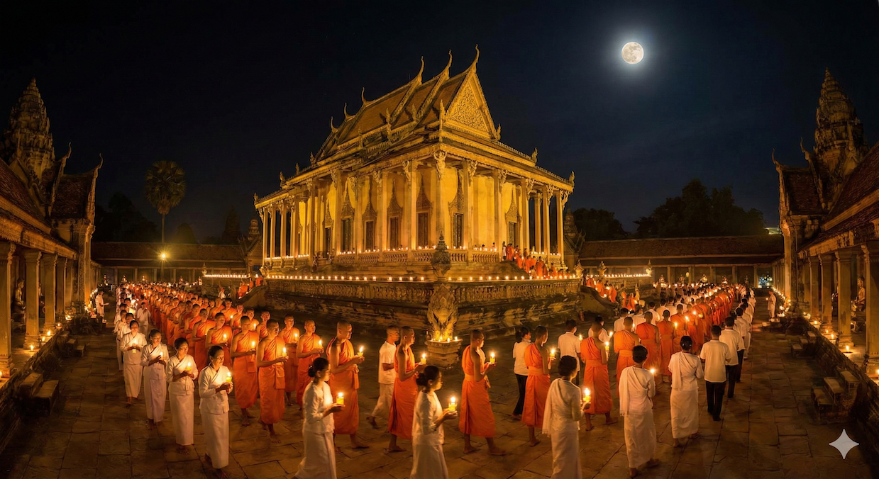 Meak Bochea Festival In Cambodia : A Night Of Chanting & Candlelight ...