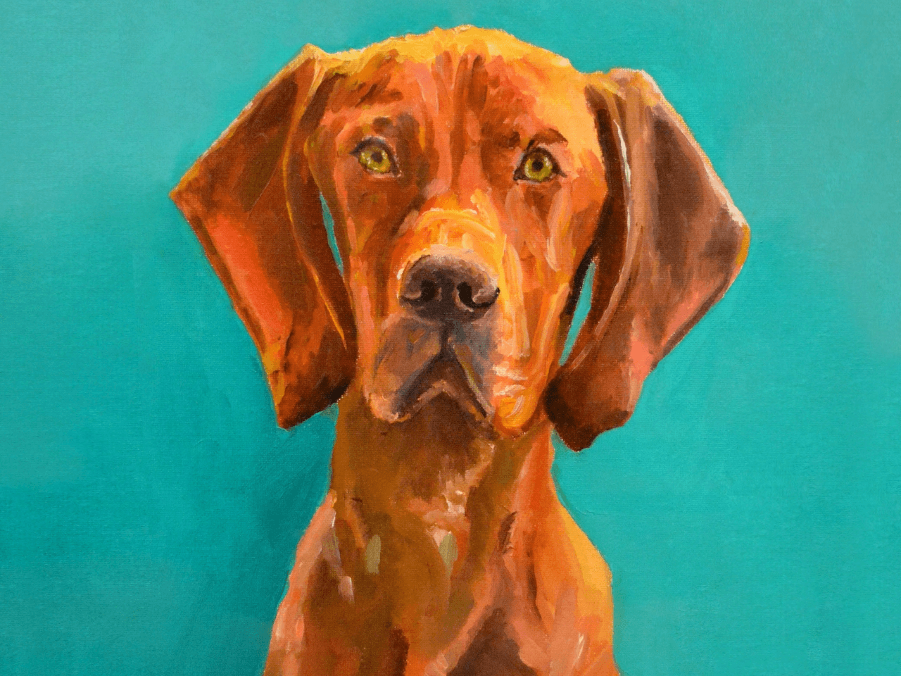 An oil painting of a dog