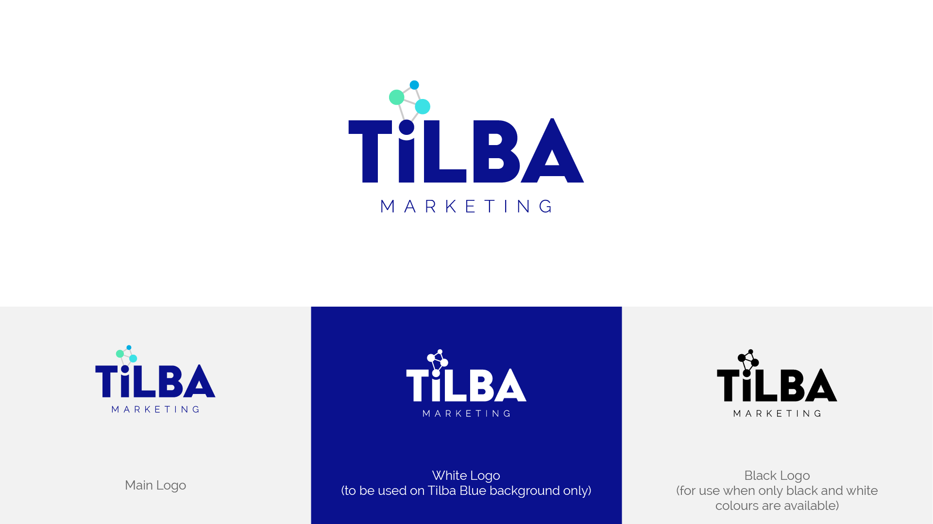 Completed Tilba Logo designs in different colours