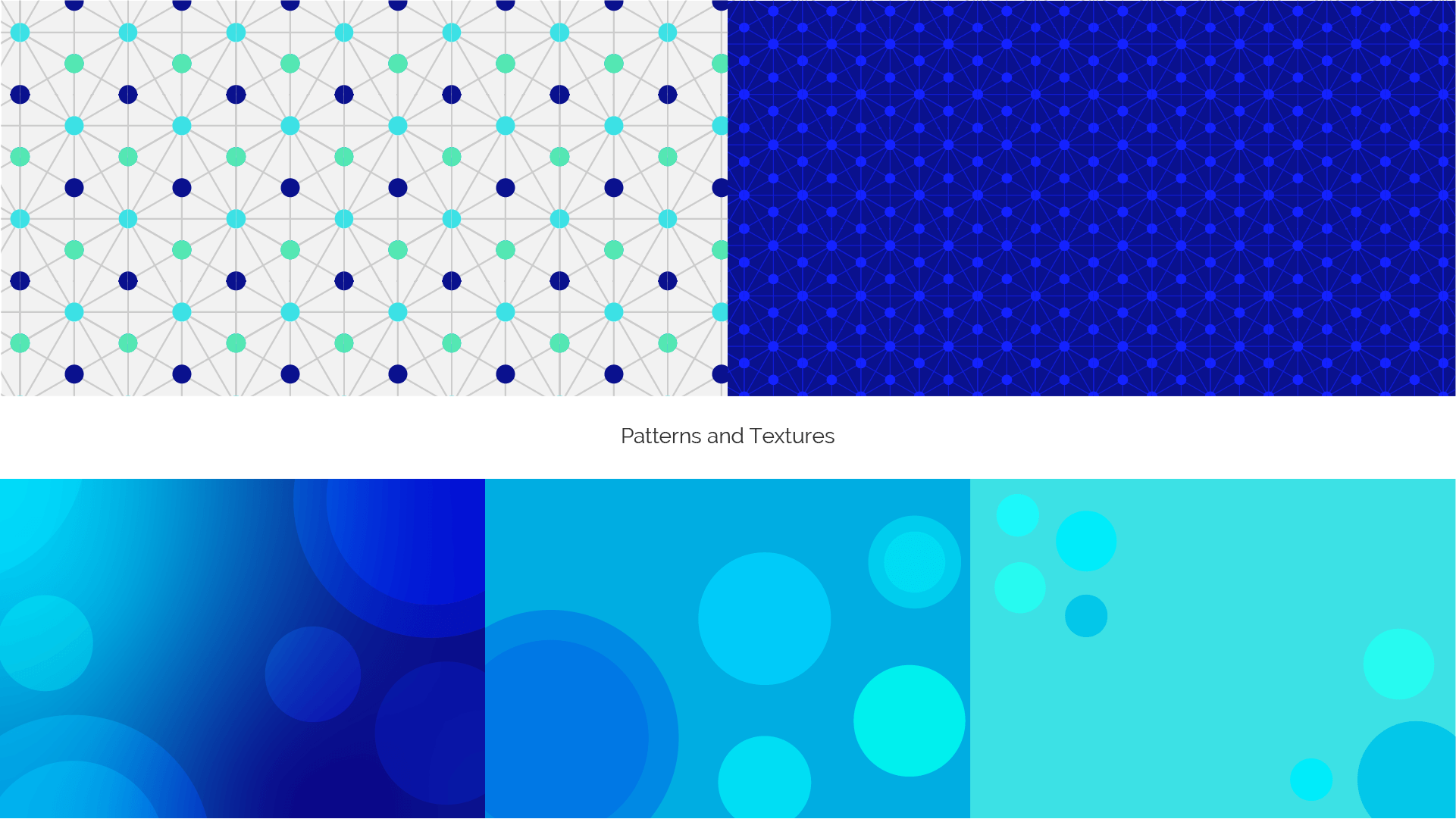 5 squares showing different textures for the Tilba brand