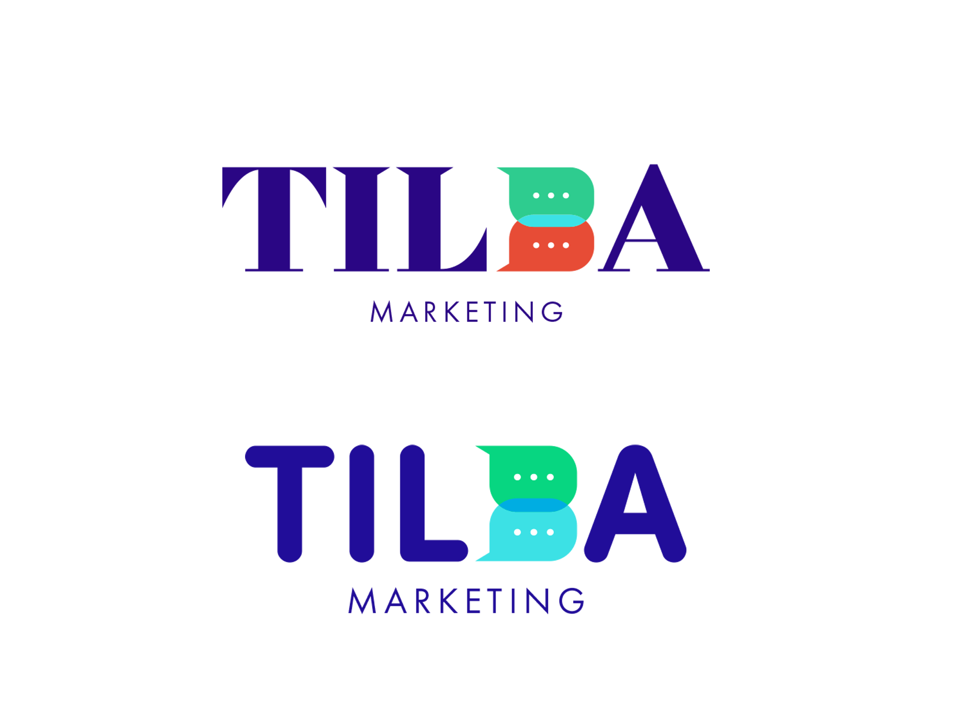 Initial logo design ideas for the Tilba