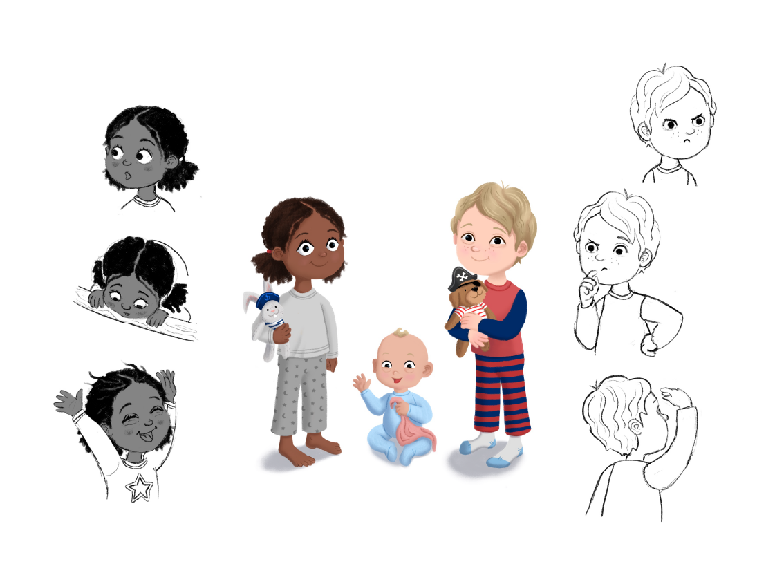 Image showing initial character designs for children's illustrated story book