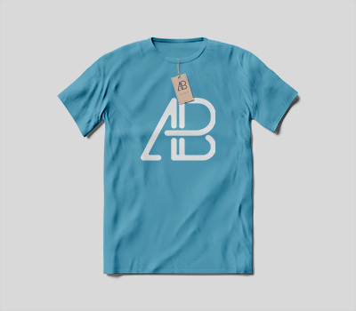 T shirt with tag mockup by anthony boyd graphics