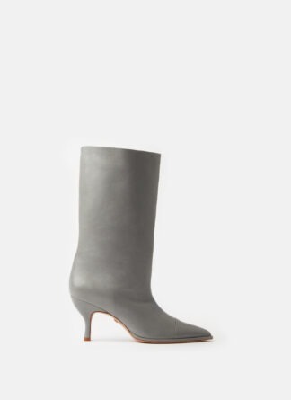 AVENUE MID WIDE SHAFT grey leather - sania d'mina