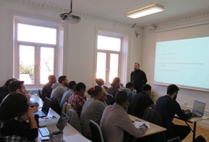 A lecture on the BTh program at Sankt Ignatios College