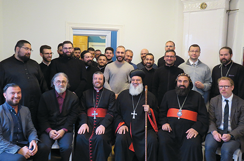 Students at the Syriac Seminary with the Patriarch