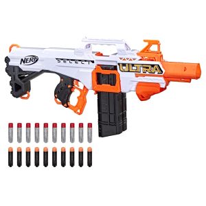 Nerf Ultra Select is een volledig gemotoriseerde blaster met 2 vuuropties