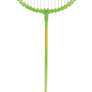 Talbot Torro Badmintonracket Fighter, shuttleknuppel voor beginners met robuuste, geharde stalen schacht en lichtgewicht aluminium kop, kleur: groen-oranje, 429807