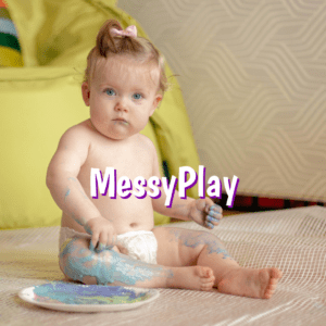MessyPlay Sansemotorisk leg med mad Baby SanseLab