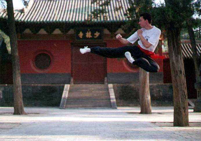 Shaolin temple jumping kick
