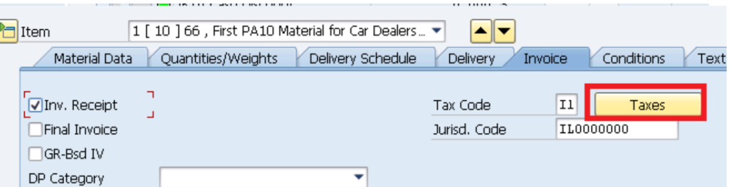 sap tax indicator for account assignment