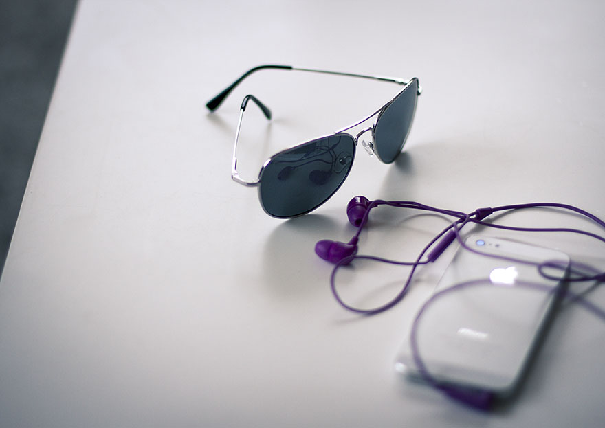 pilotglasögon bliz eyewear, lila happy plugs