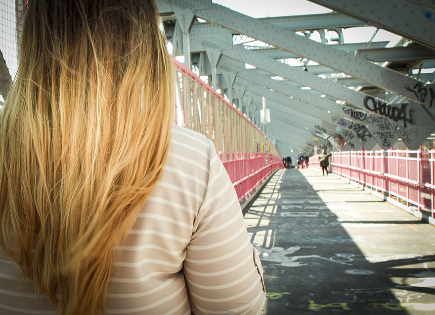 träningsglädje sara ombre nyc williamsburg bridge