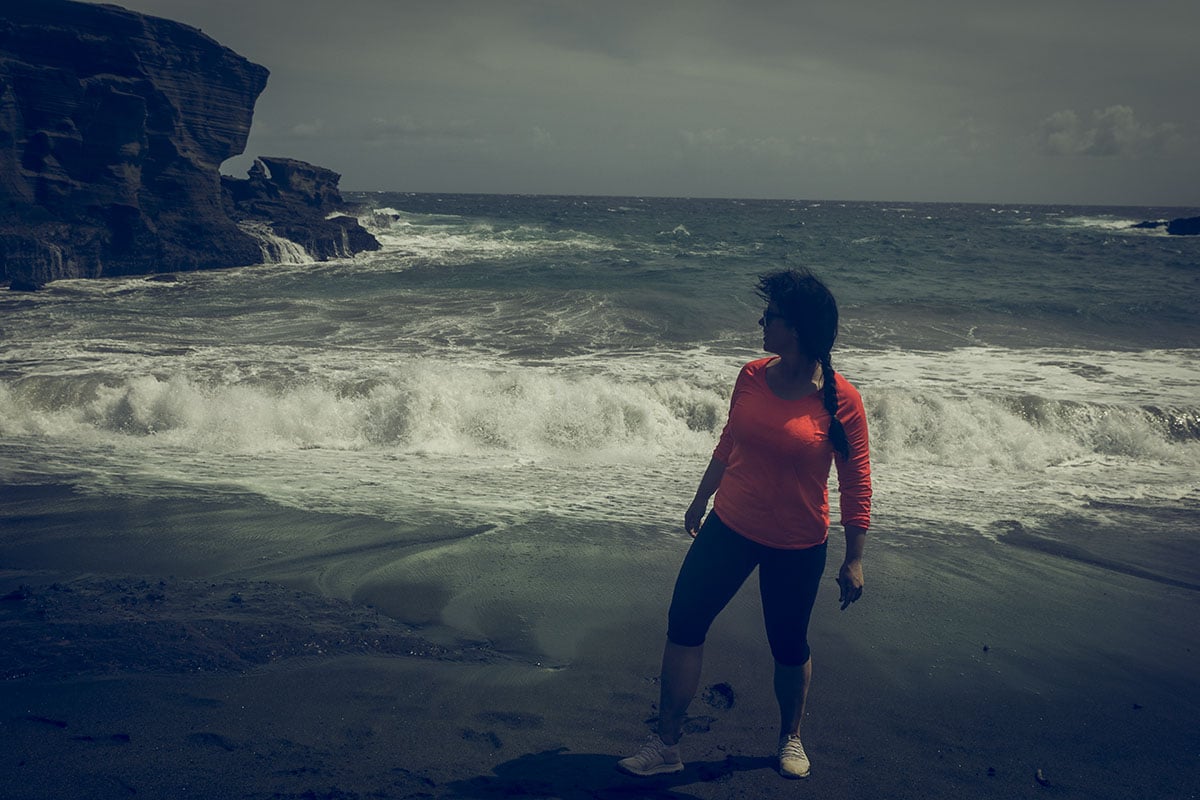 Green sands beach Hawaii