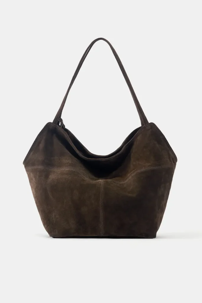 Leather shopper bag