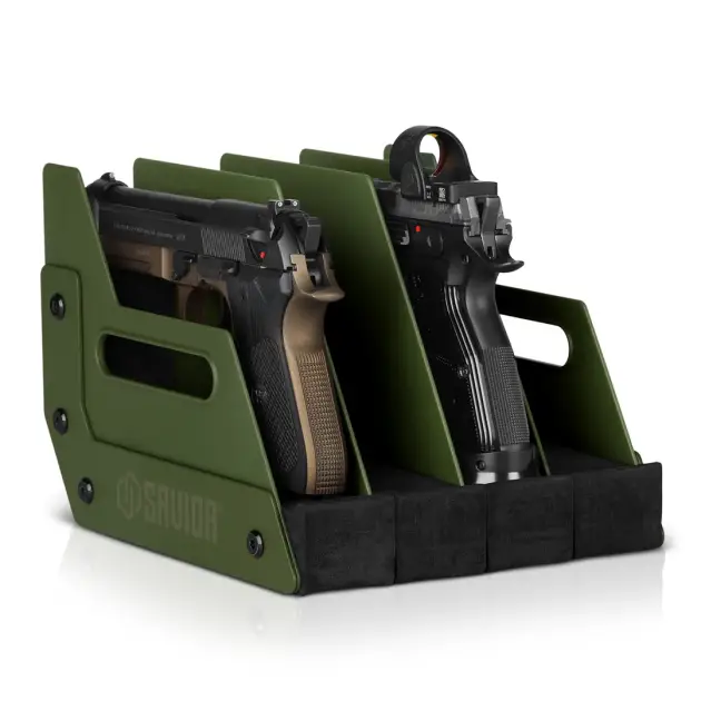 Savior Equipment MOBILE PISTOL STORAGE RACK W/ HANDLE green – 4/6