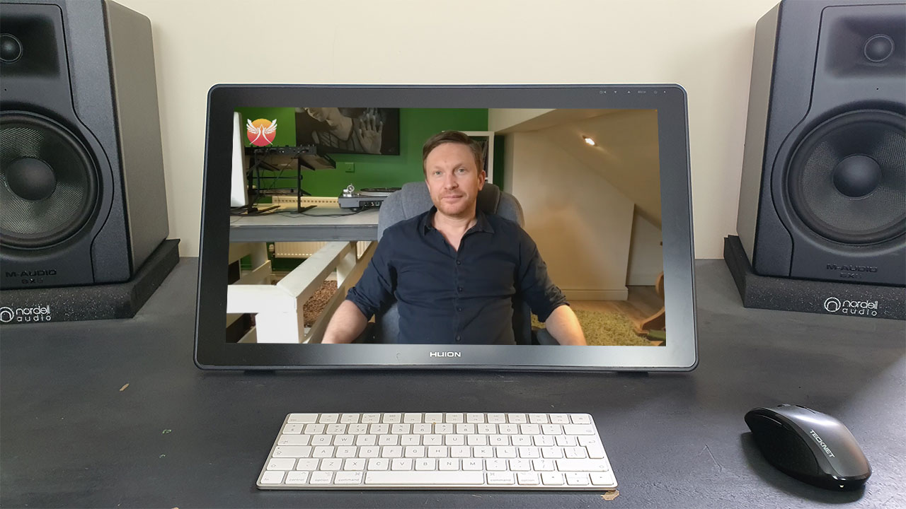 How you should be framed on the screen using a Laptop. You might need to put something underneath the laptop on top of the desk to raise it to eye level or tilt the screen slightly back. Don't tilt the screen too far back though - it's better the have the laptop higher up.