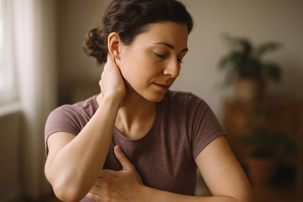 Gestes simples d’auto-massage des mains et des épaules