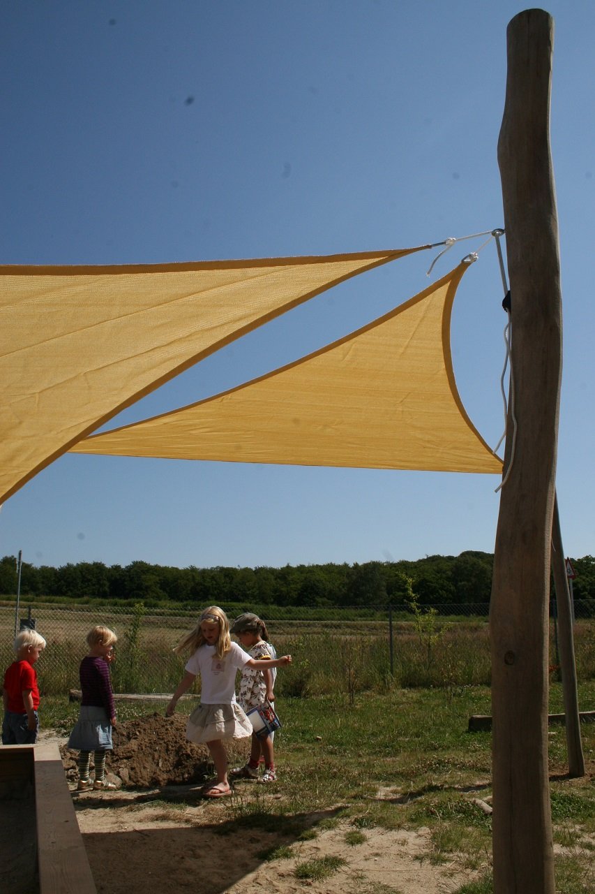 Trekantigt solsegel, 4x4x4 m utan stolpar