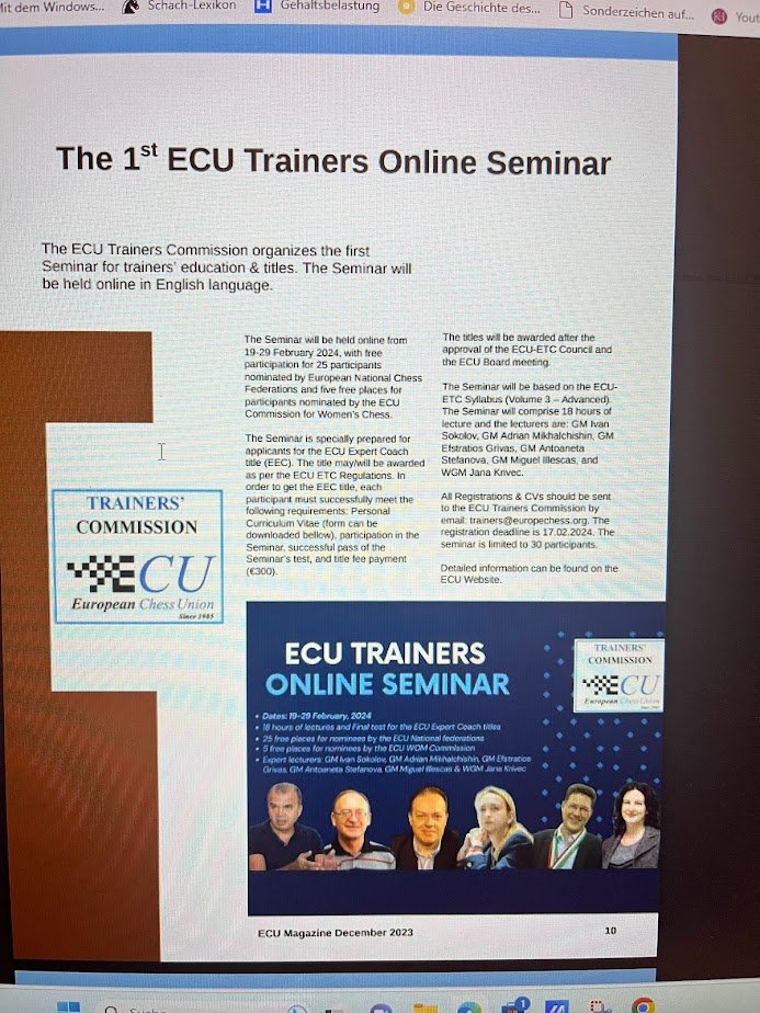 ECU Trainers Online Seminar