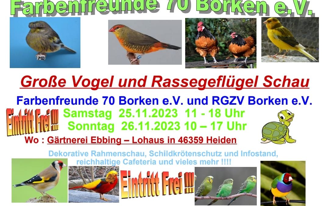 Infostand auf der Vogel und Rassegeflügel Schau in Heiden