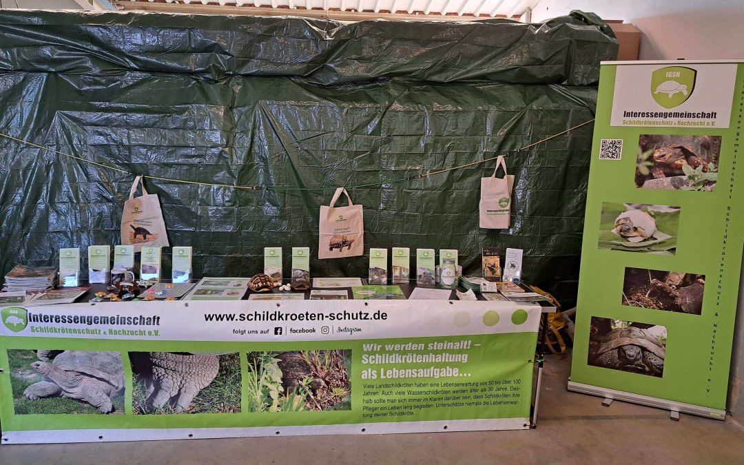 Infostand bei der der Neueröffnung des Ladengeschäftes bei soli animalis vertreten.