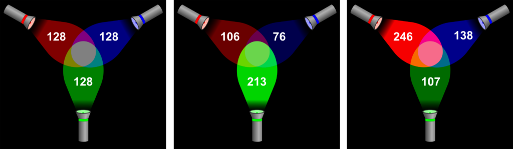 RGB color model combining different color intensities