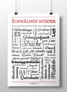 Poster Schwälmer Wörter Schwarz Weiß Rot