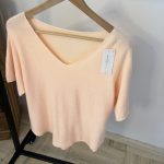 Peach kleurige casual knit top – zachte lente trui