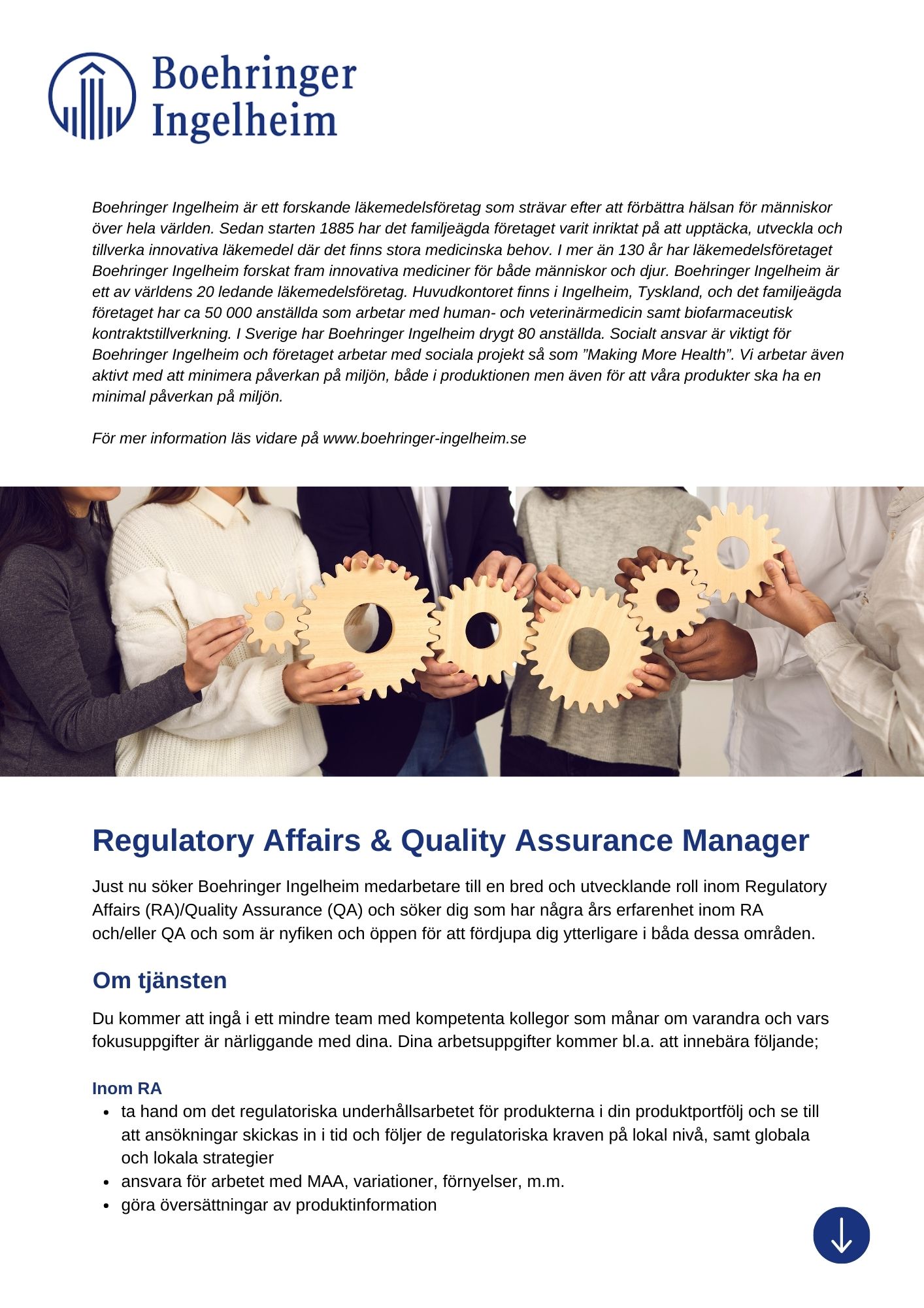 Regulatory Affairs & Quality Assurance Manager (Detta uppdrag är