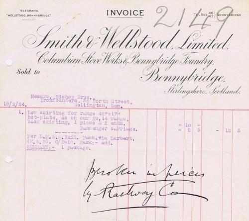 Smith and Wellstood invoice 2