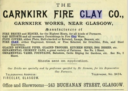 1893 Garnkirk fire clay co