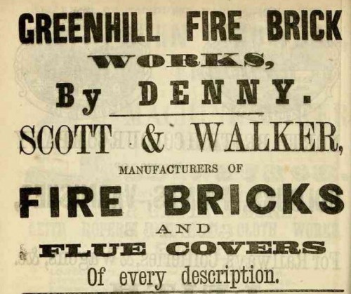 1867 GREENHILL FIRE BRICK WORKS DENNY Scott and Walker