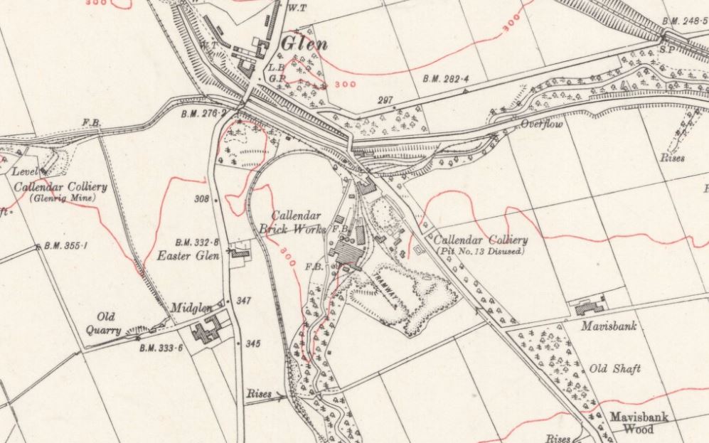 Below - OS Map 1914 Callendar Brickworks