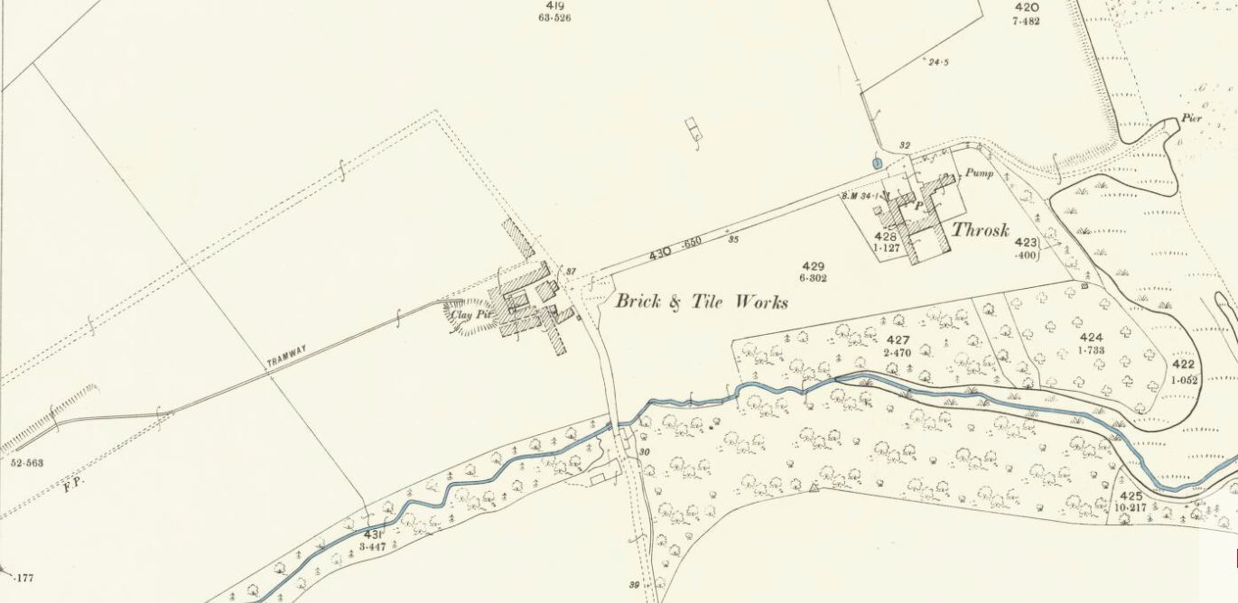 OS Map Throsk Brickworks - 1896