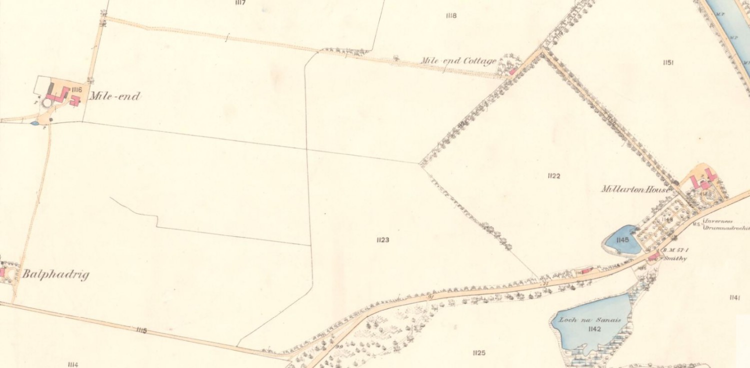 1868 OS Map - Mile End Farm, Inverness