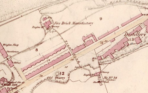 1854 OS Map Kinneil Fireclay Works