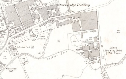 Below - OS Map - 1900 Hilton Brickworks, Alloa