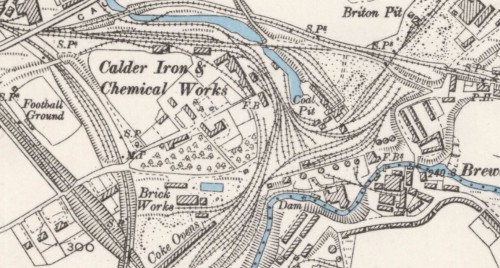 Below - 1897 OS Map Calder Iron Brickwork