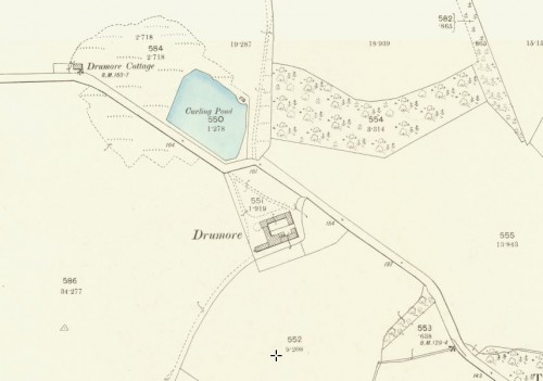 1896 OS Map Drmore Tiel works - curling pond