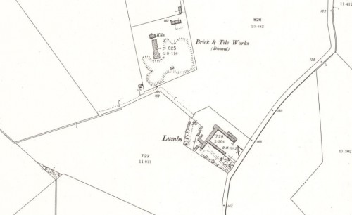 Below - 1901 OS Map Lumbs Brick and Tile Works, Lonway