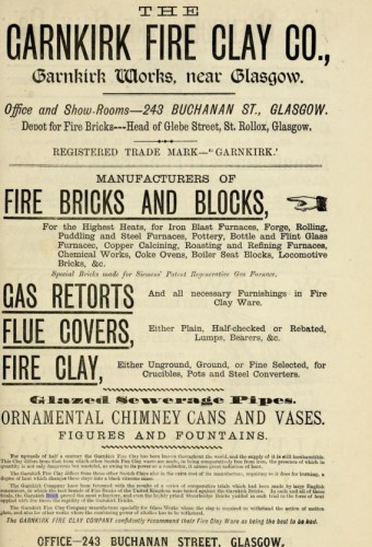 1882 Garnkirk Fireclay Company advert