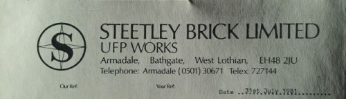 Steetley letterhead