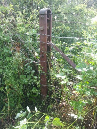 M Bain & Co Coatbridge - iron fence post at Bonshaw