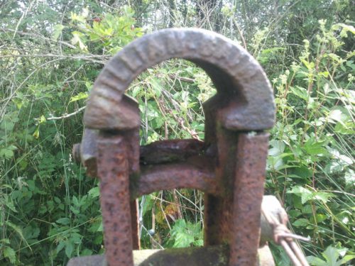 M Bain & Co Coatbridge - iron fence post at Bonshaw